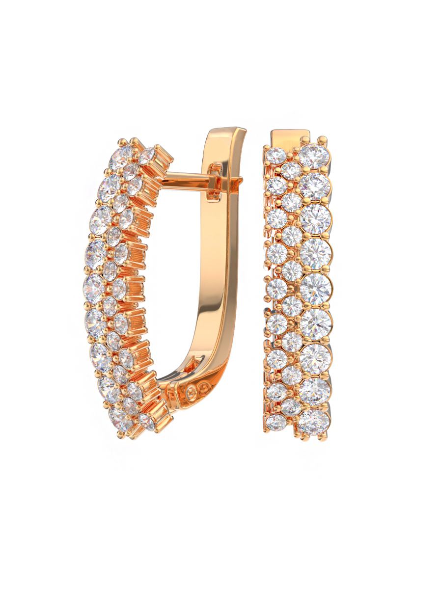 Серьги серебряные 925 с фианитами