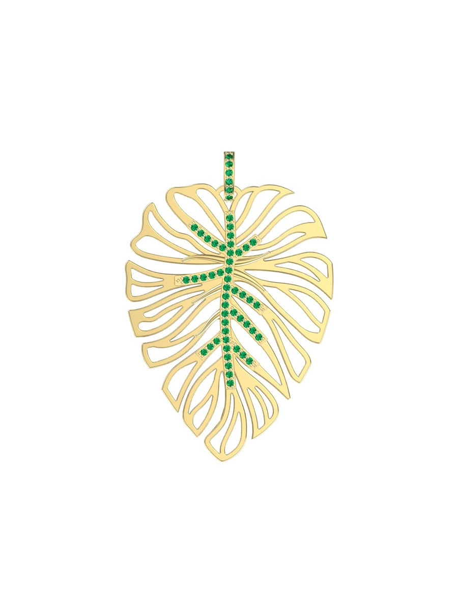 Подвеска золотая 585 с изумрудами
