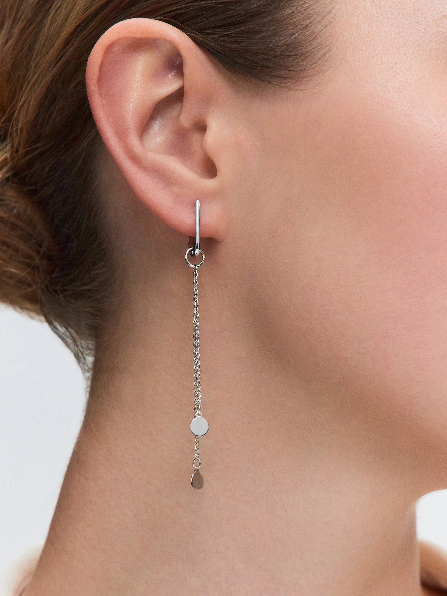 Серьги длинные серебряные 925 с монетками