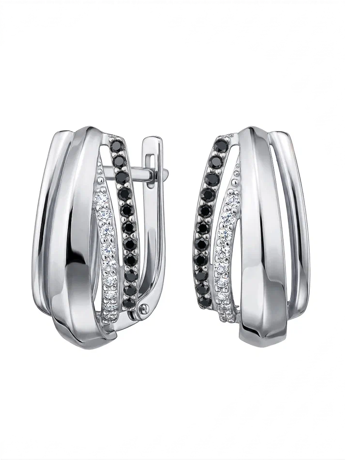 Серьги серебряные 925 с фианитами