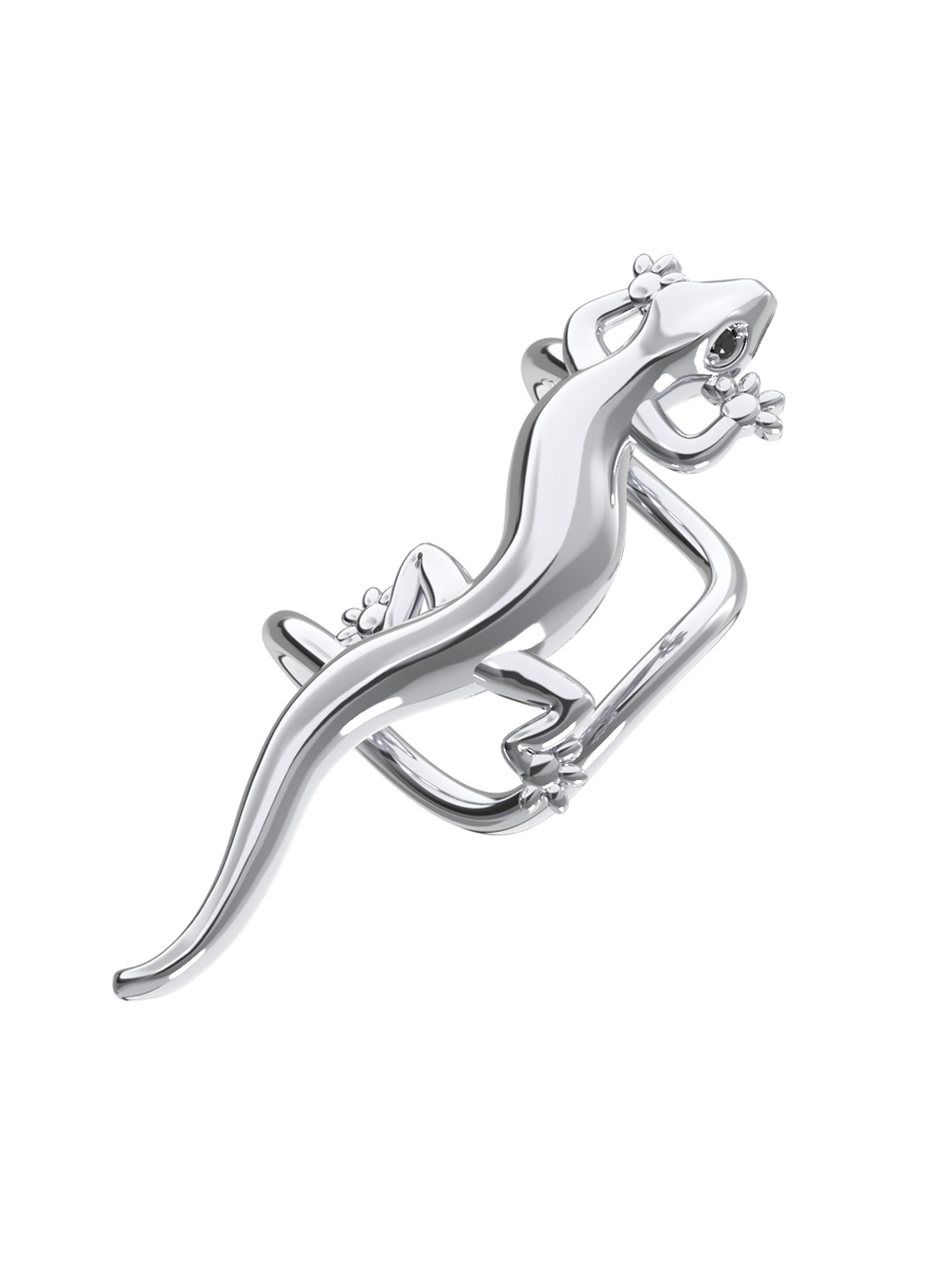 Серьга каффа серебряная 925 ящерица 