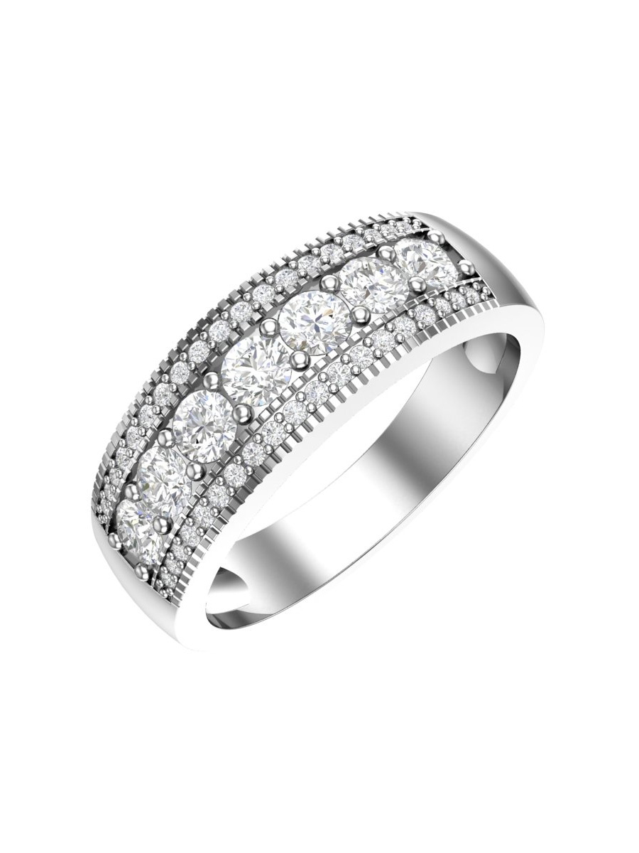 Кольцо дорожка серебряное 925 с фианитами