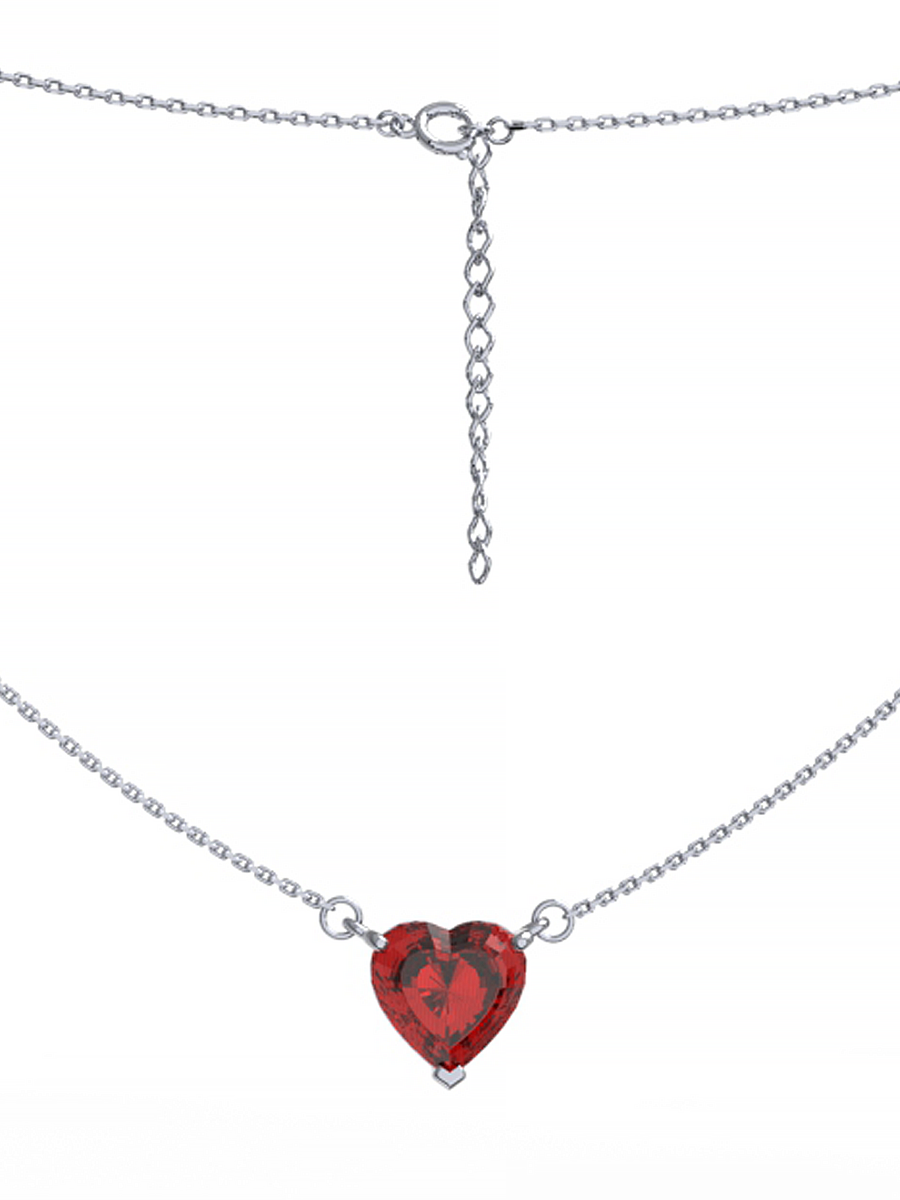 Колье сердце из серебра 925