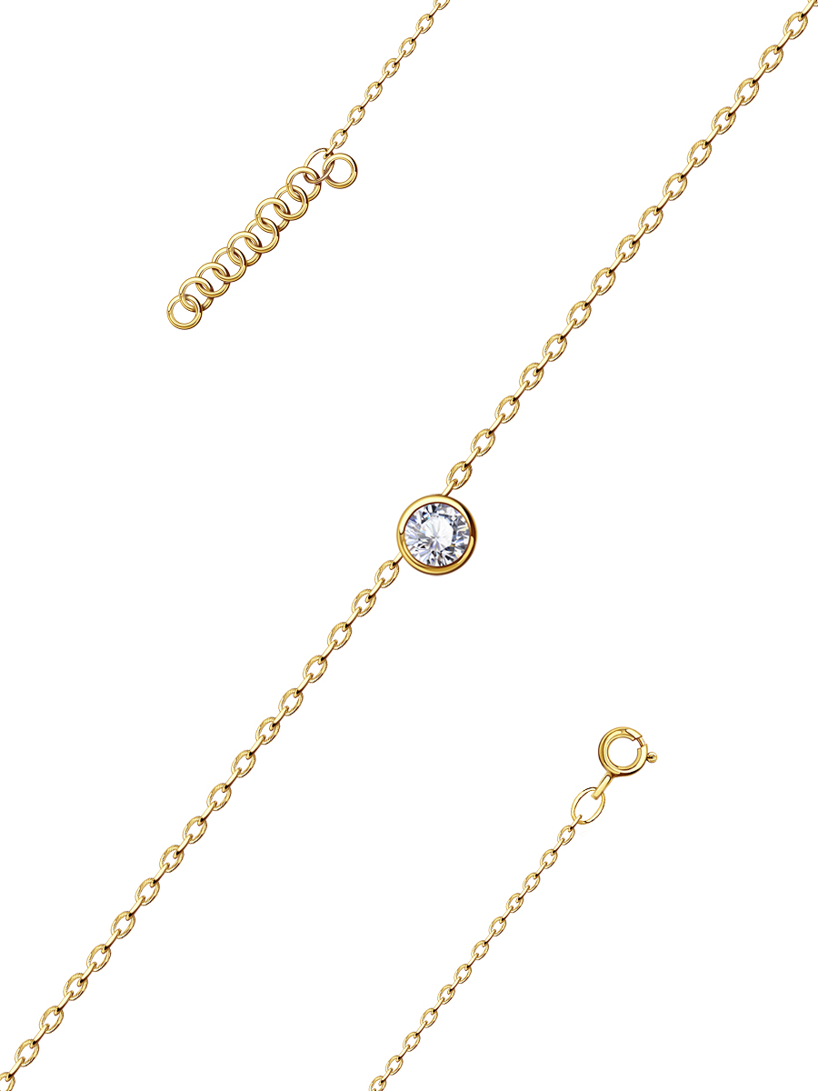 Браслет золотой 585 с фианитом