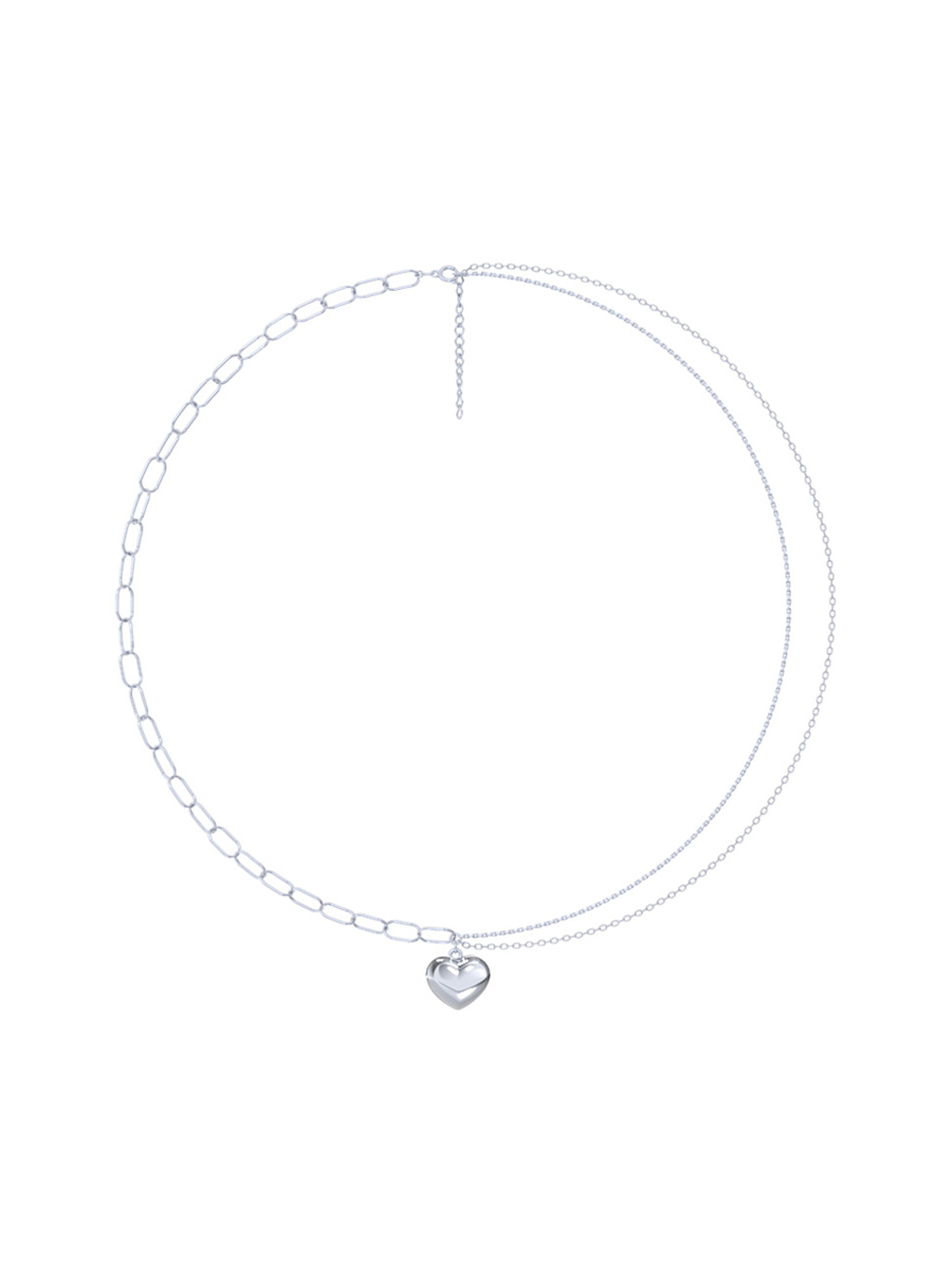 Колье сердце серебряное 925