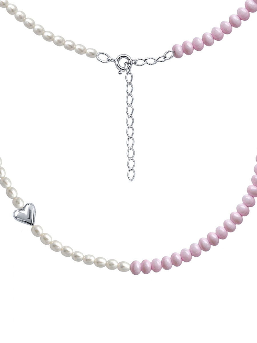 Колье серебряное 925 с жемчугом и перламутром