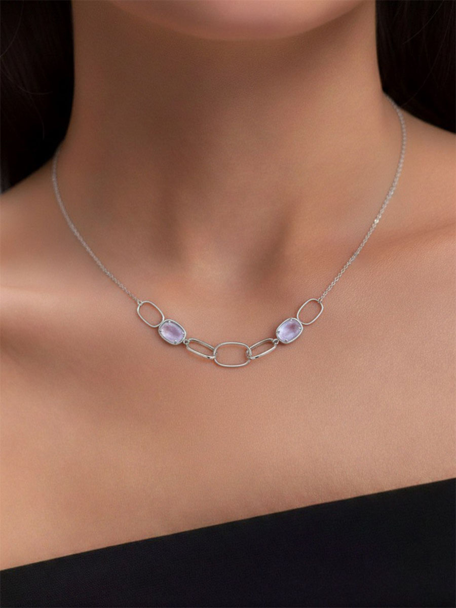 Колье из серебра 925 с кварцем