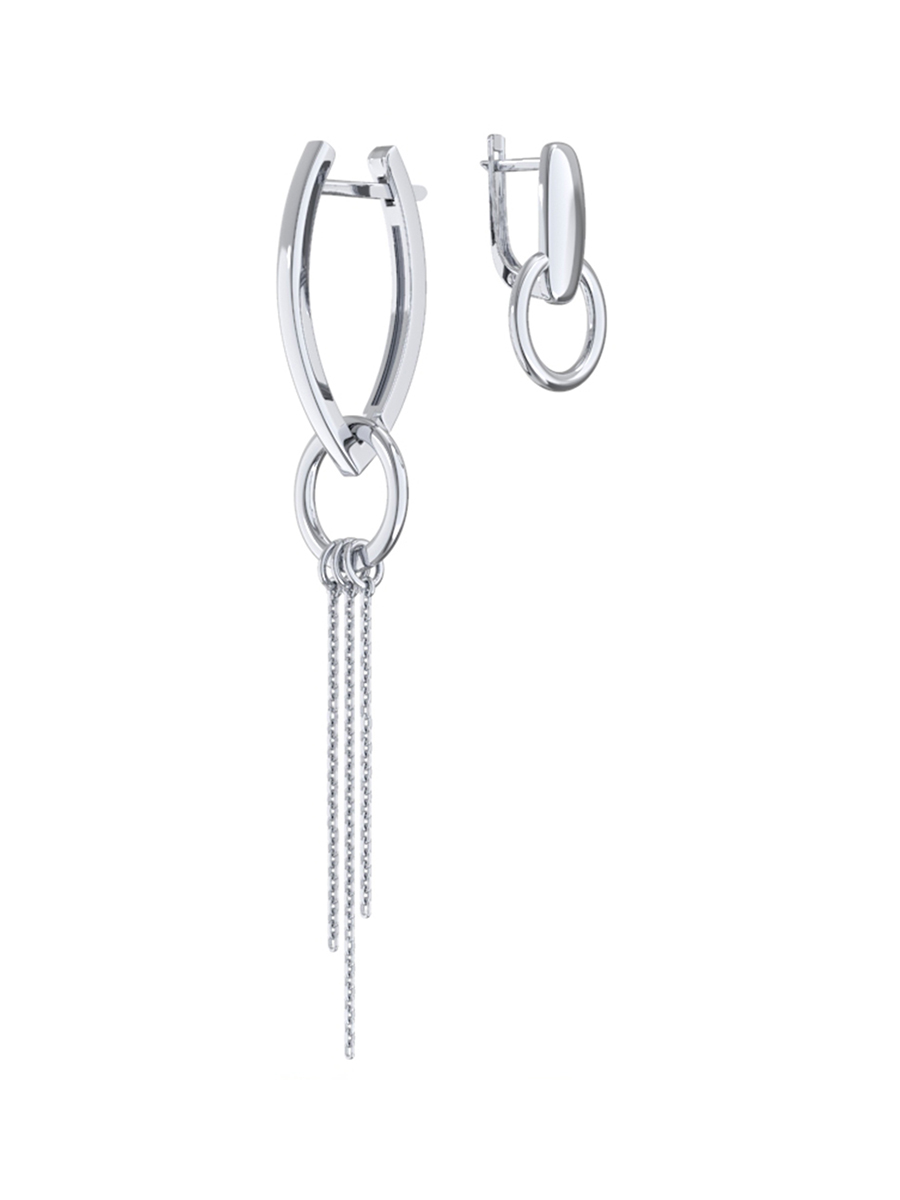 Серьги асимметрия из серебра 925