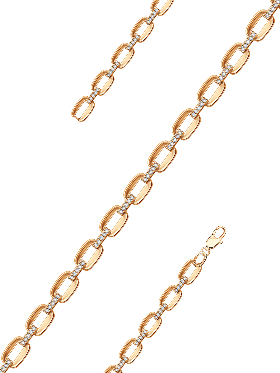 Браслет золотой 585 с фианитами