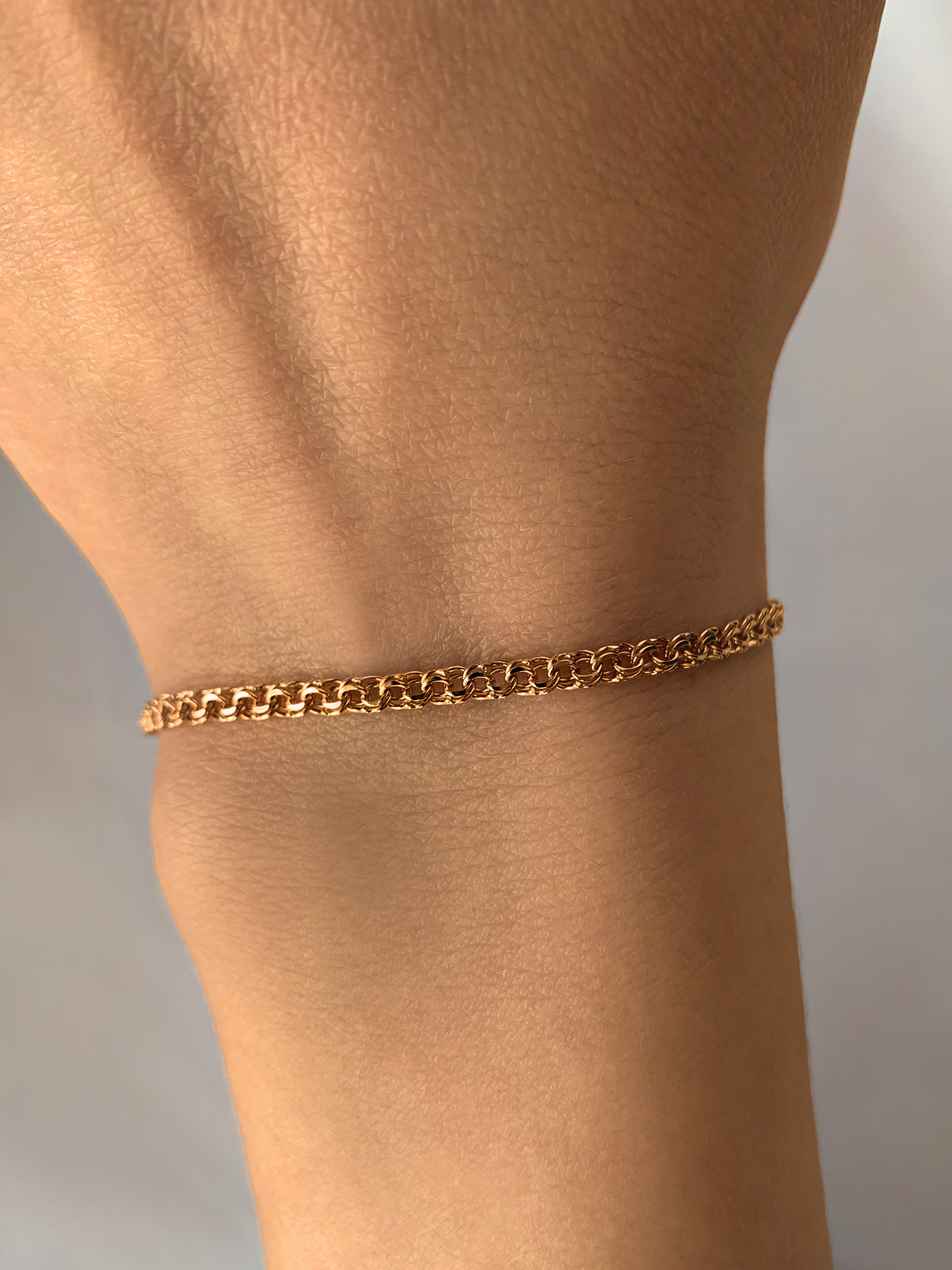 Браслет золотой 585 плетение Бисмарк 3 мм