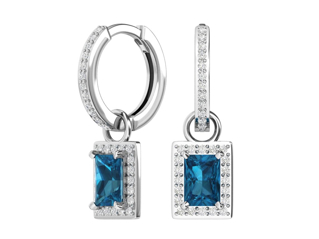 Серьги подвески серебряные 925 с кварцем и фианитами 