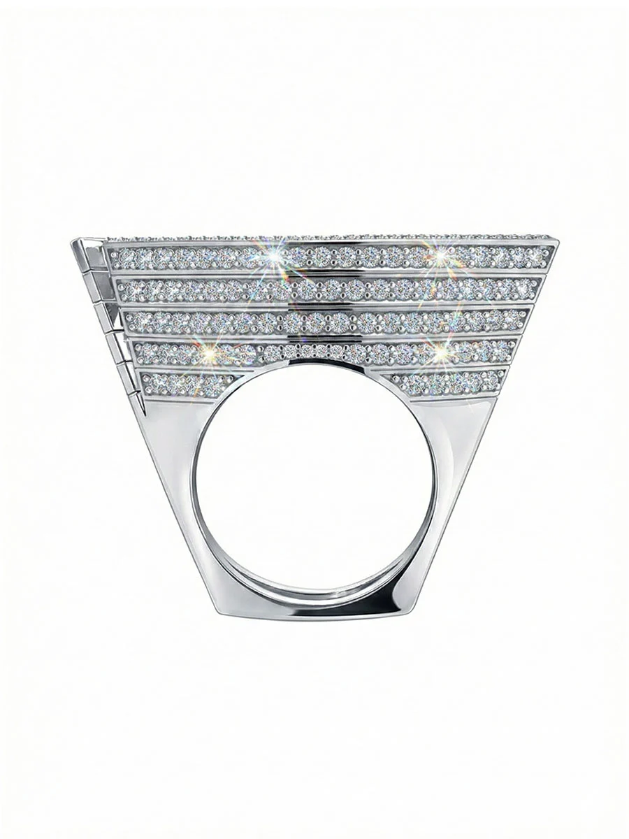 Кольцо из белого золота 585 с аквамарином сапфирами и бриллиантами 