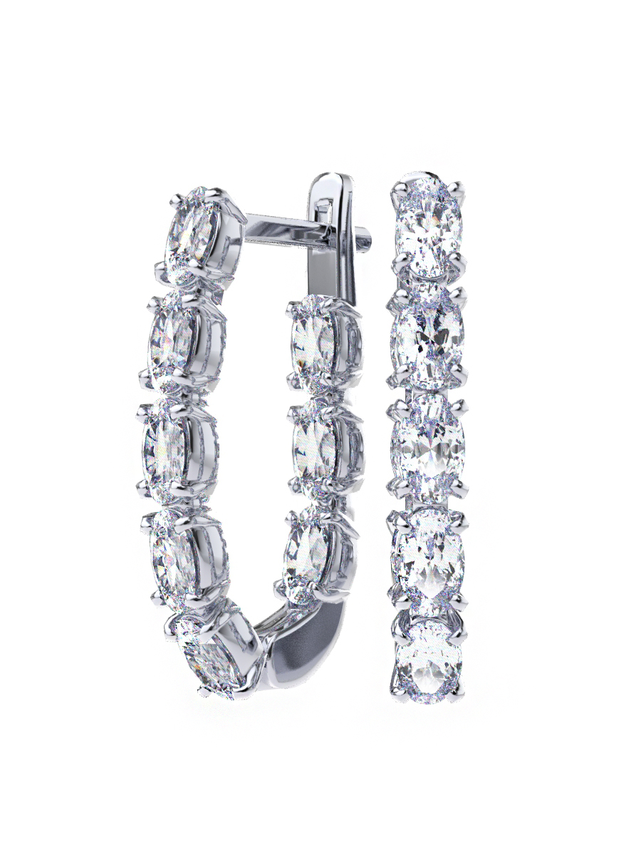 Серьги серебряные 925 с фианитами 