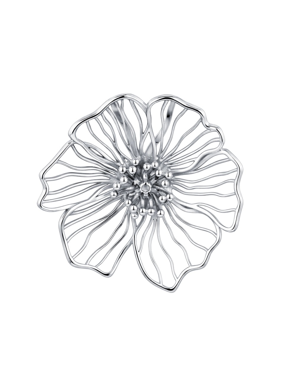 Брошь цветок серебряная 925 