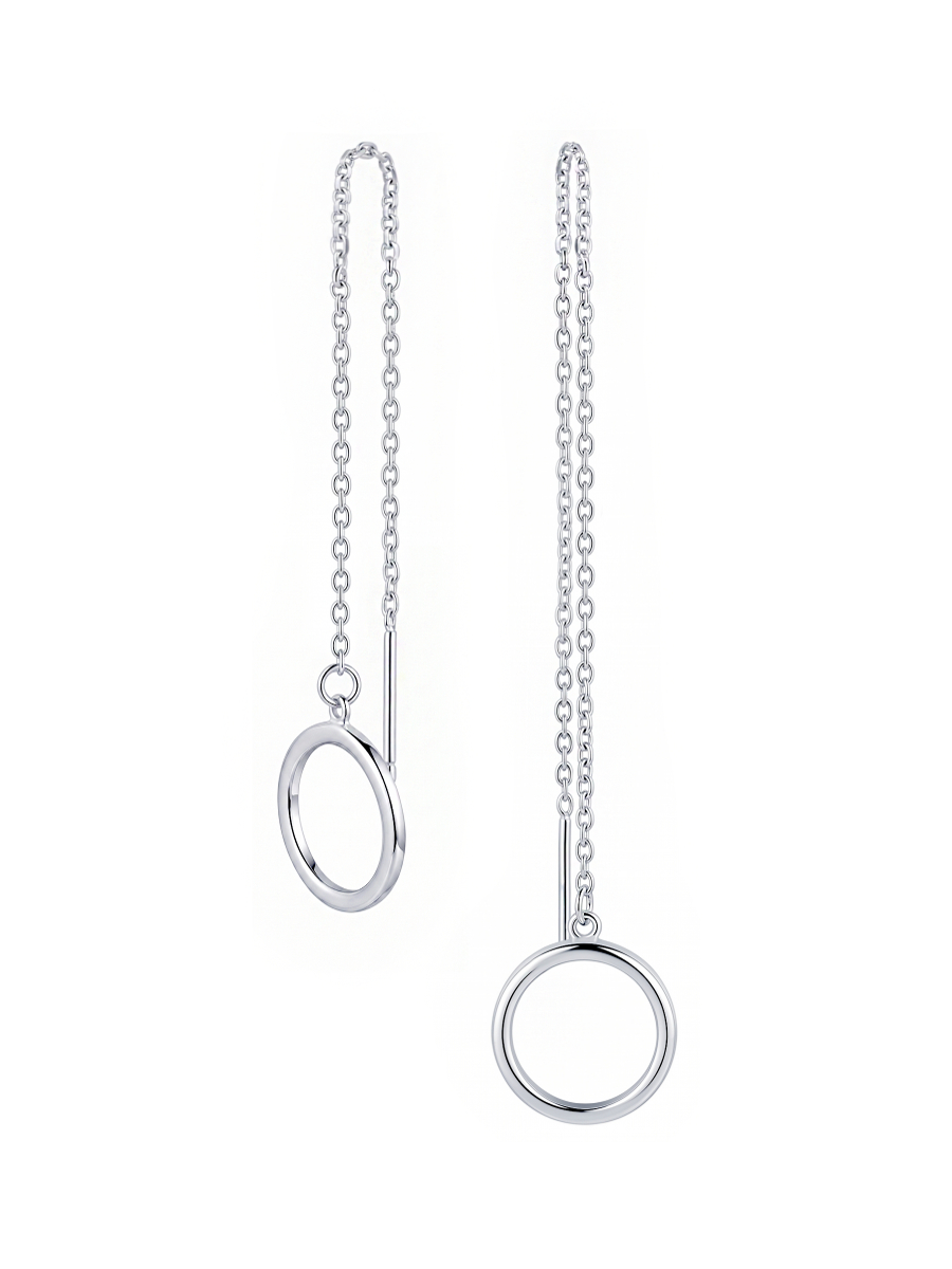 Серьги протяжки серебряные 925 асимметрия