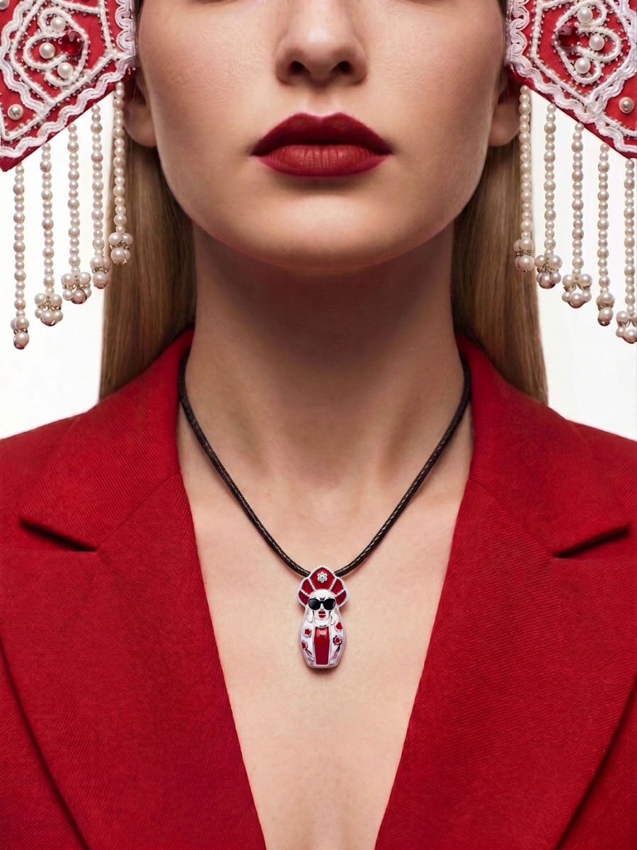 Подвеска серебряная 925 матрешка (Размер M,L)