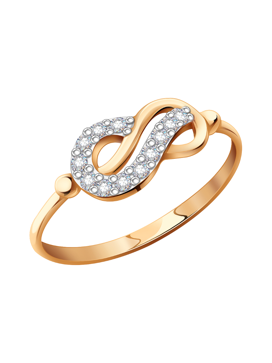 Кольцо золотое 585 с фианитами 