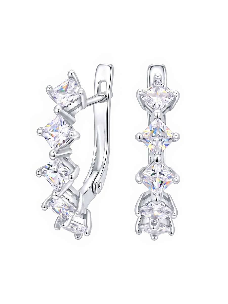 Серьги серебряные 925 с фианитами