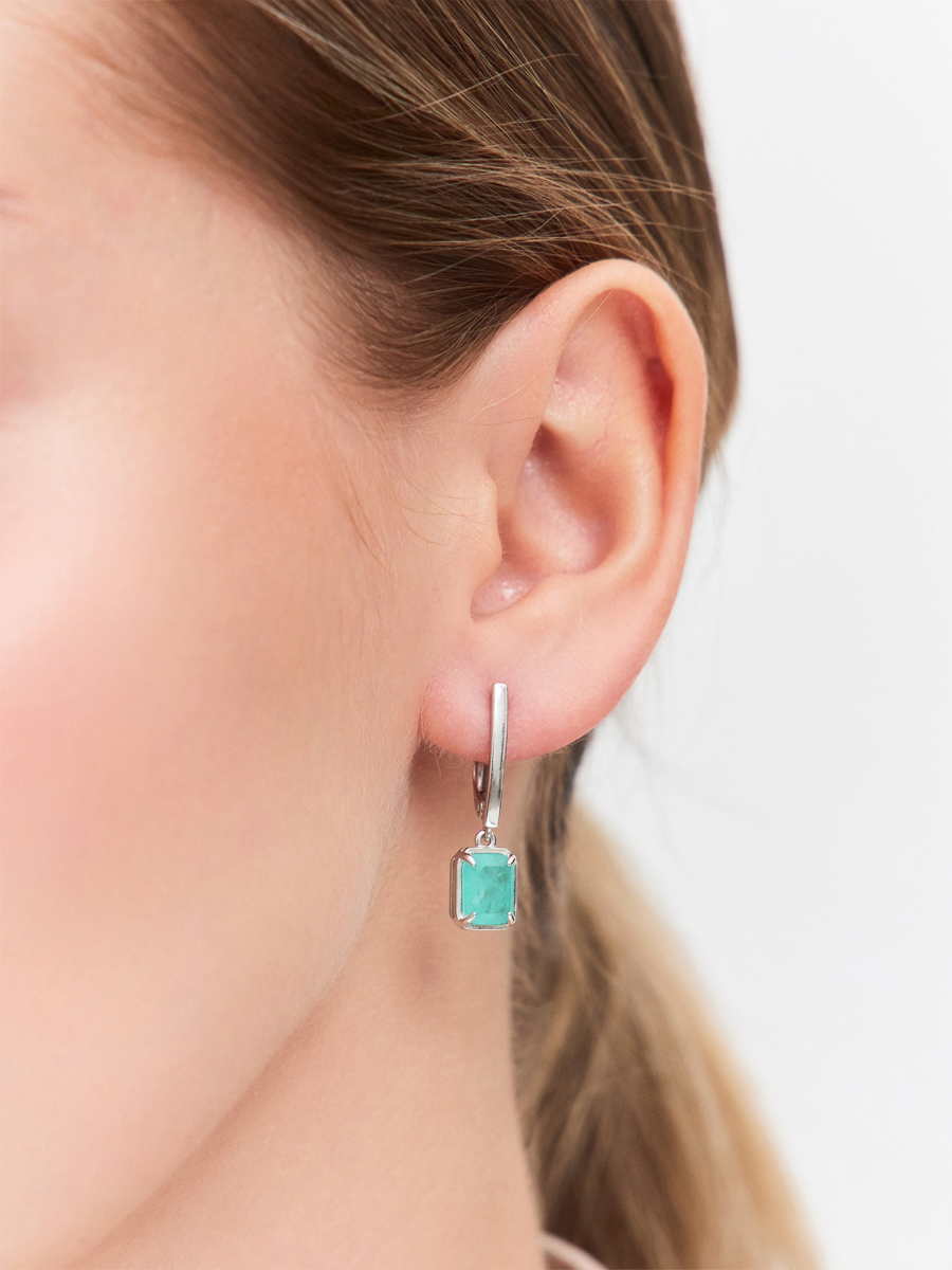 Серьги серебряные 925 с горным хрусталём 