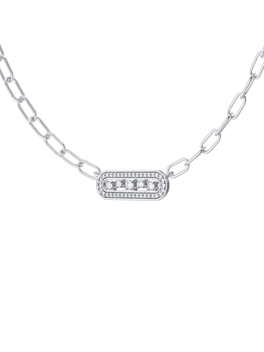 Колье из серебра 925 с камнями фианитами