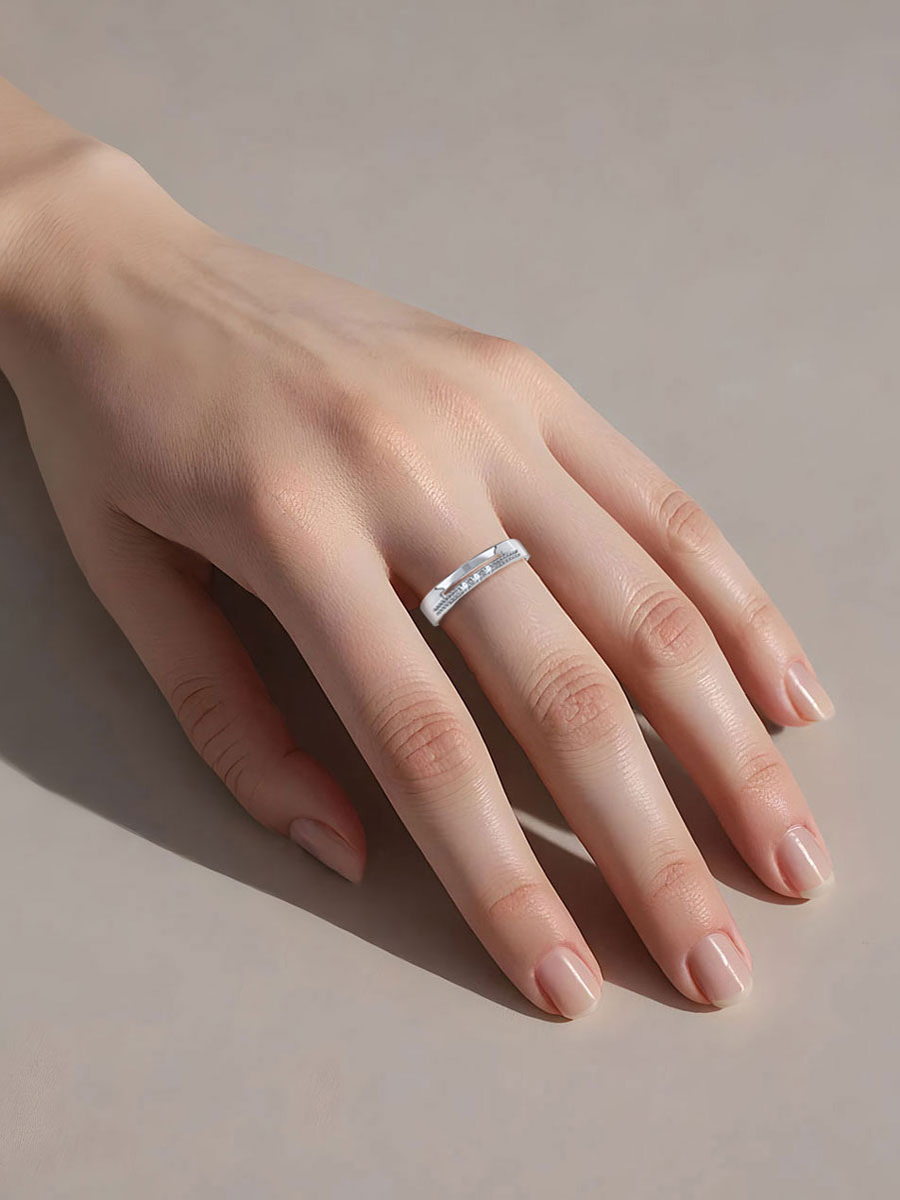 Кольцо из белого золота 585 с бриллиантами