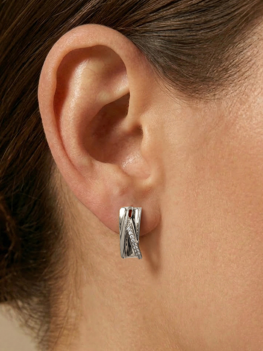 Серьги серебряные 925 с фианитами
