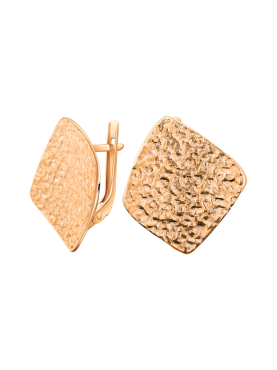 Серьги золотые 585 мятый металл 