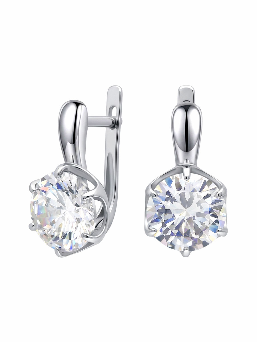 Серьги серебряные 925 с фианитами 