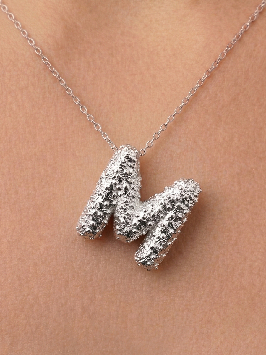 Подвеска буква М серебряная 925 