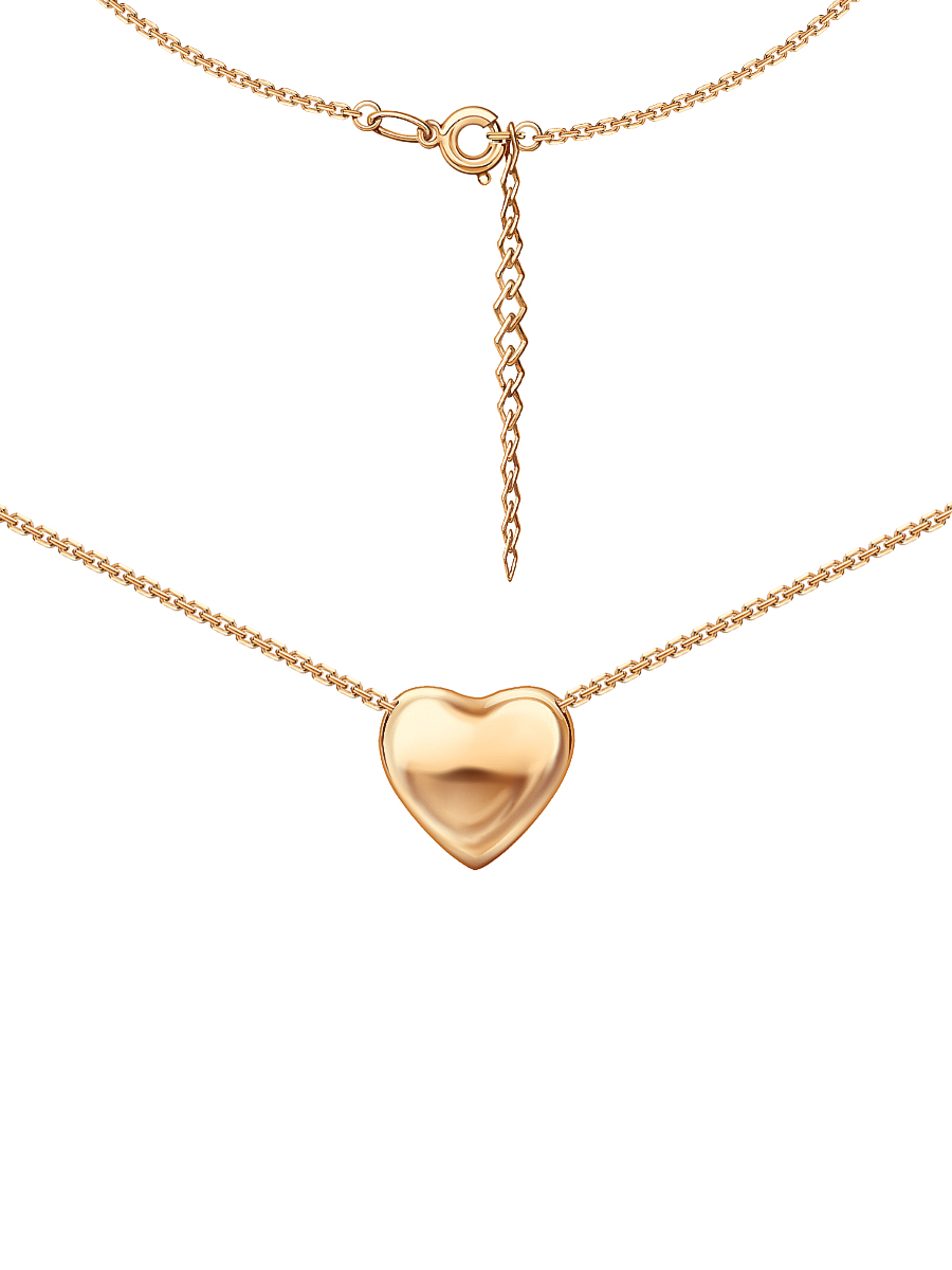 Колье сердце золотое 585 