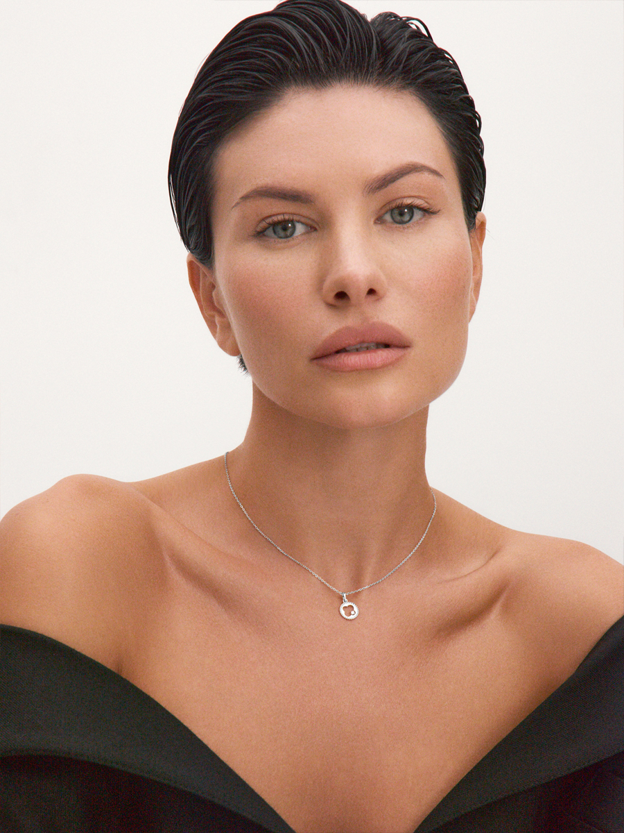 Подвеска клевер из серебра 925 с фианитом