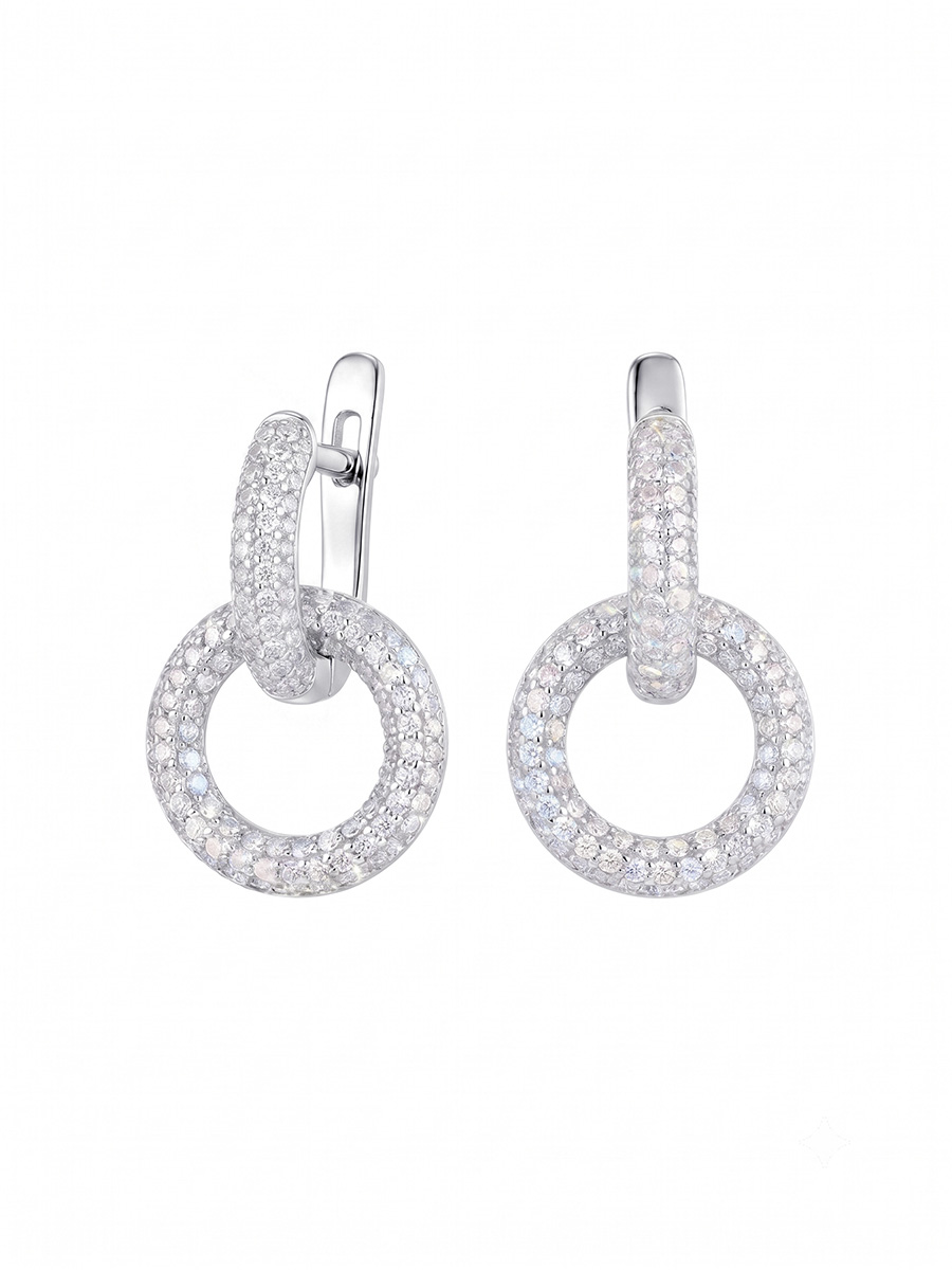 Серьги серебряные 925 с фианитами