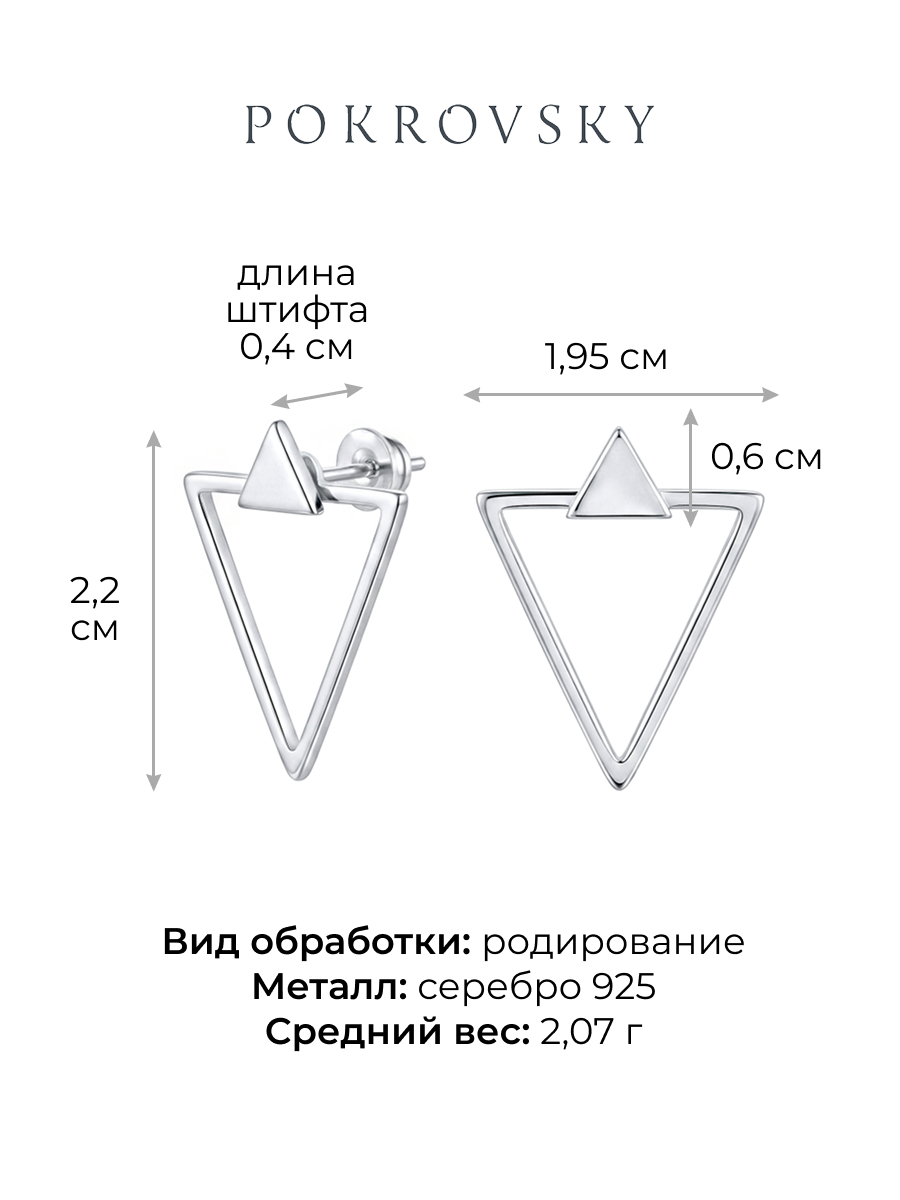 Серьги пусеты серебряные 925