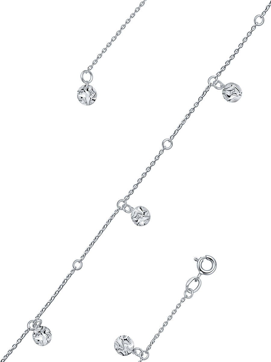 Браслет серебряный 925 с подвесками 