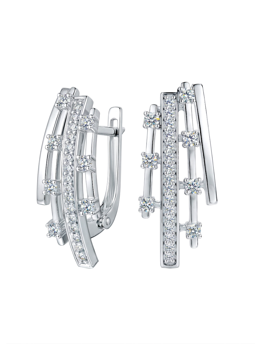 Серьги серебряные 925 с фианитами