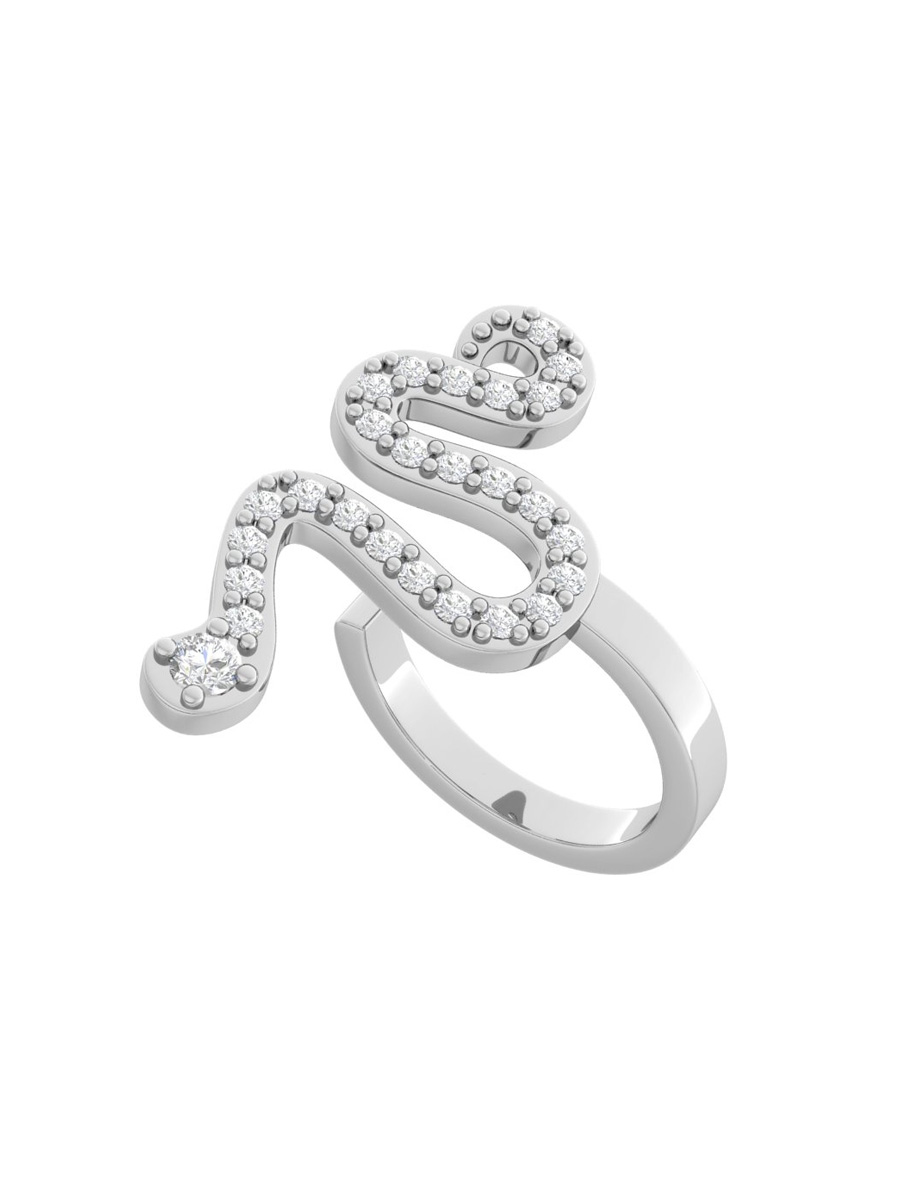 Серьга-каффа серебрянная 925 змея 