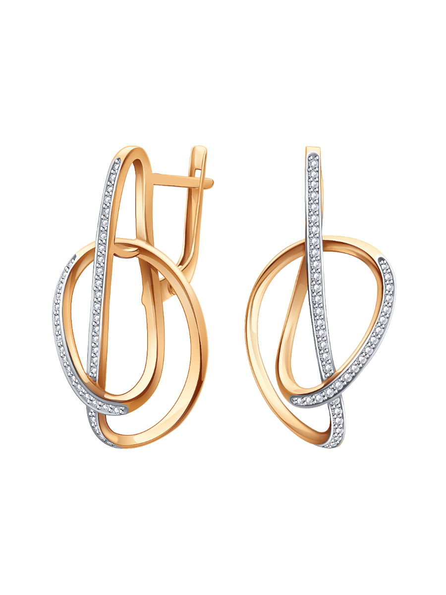 Серьги золотые 585 с бриллиантами 