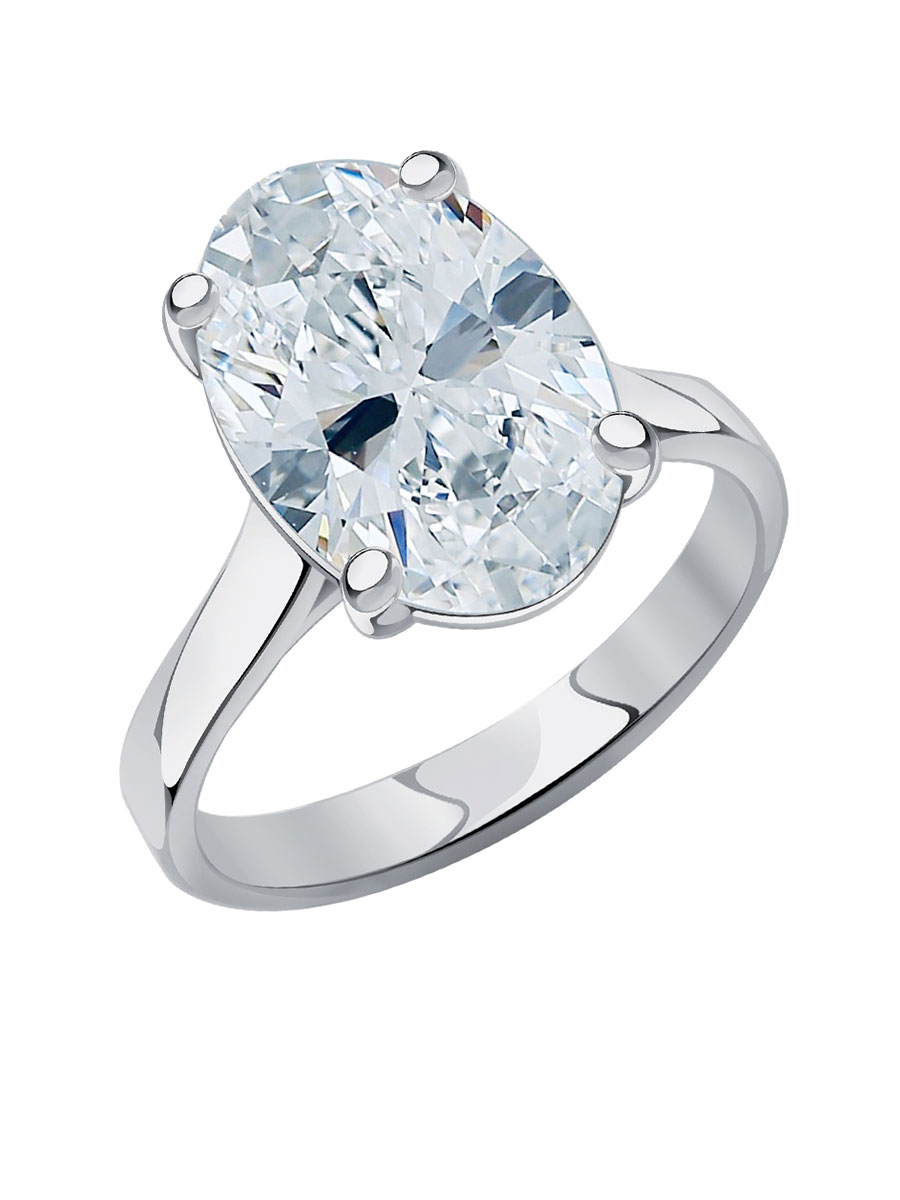 Кольцо из белого золота 585 с бриллиантом 3,06 карата 