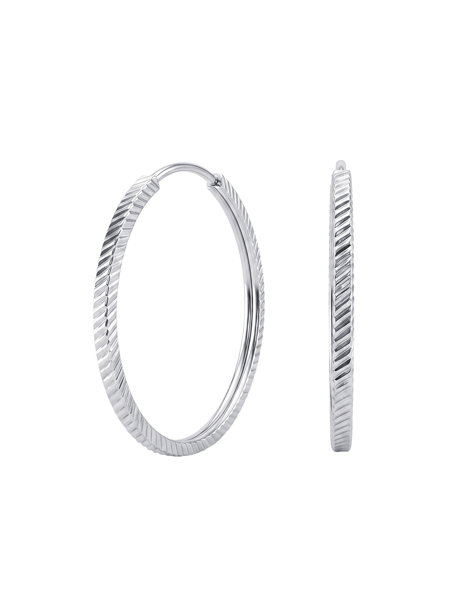 Серьги кольца серебряные 925 конго