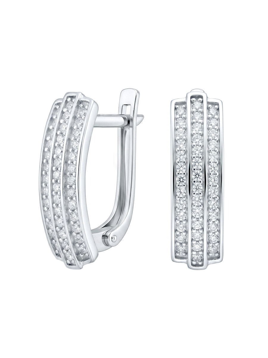 Серьги серебряные 925 с фианитами 