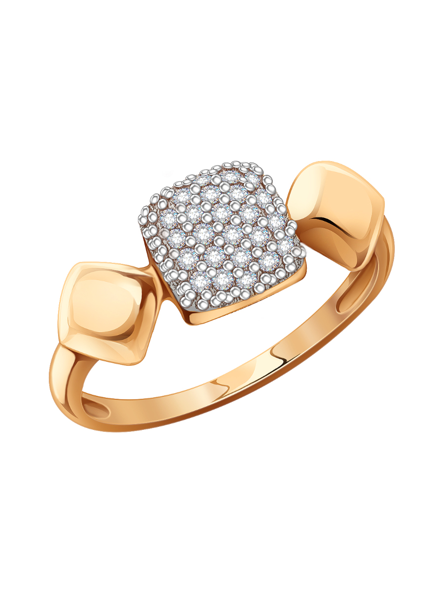 Кольцо золотое 585 с фианитами 