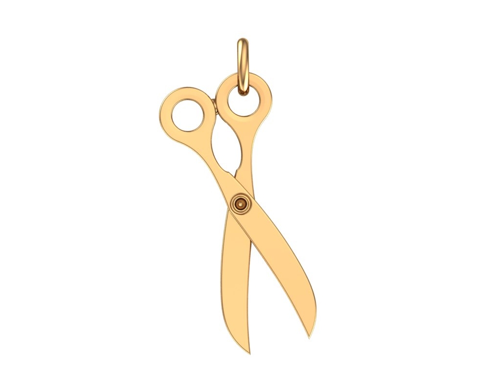 Золотая подвеска "Ножницы"