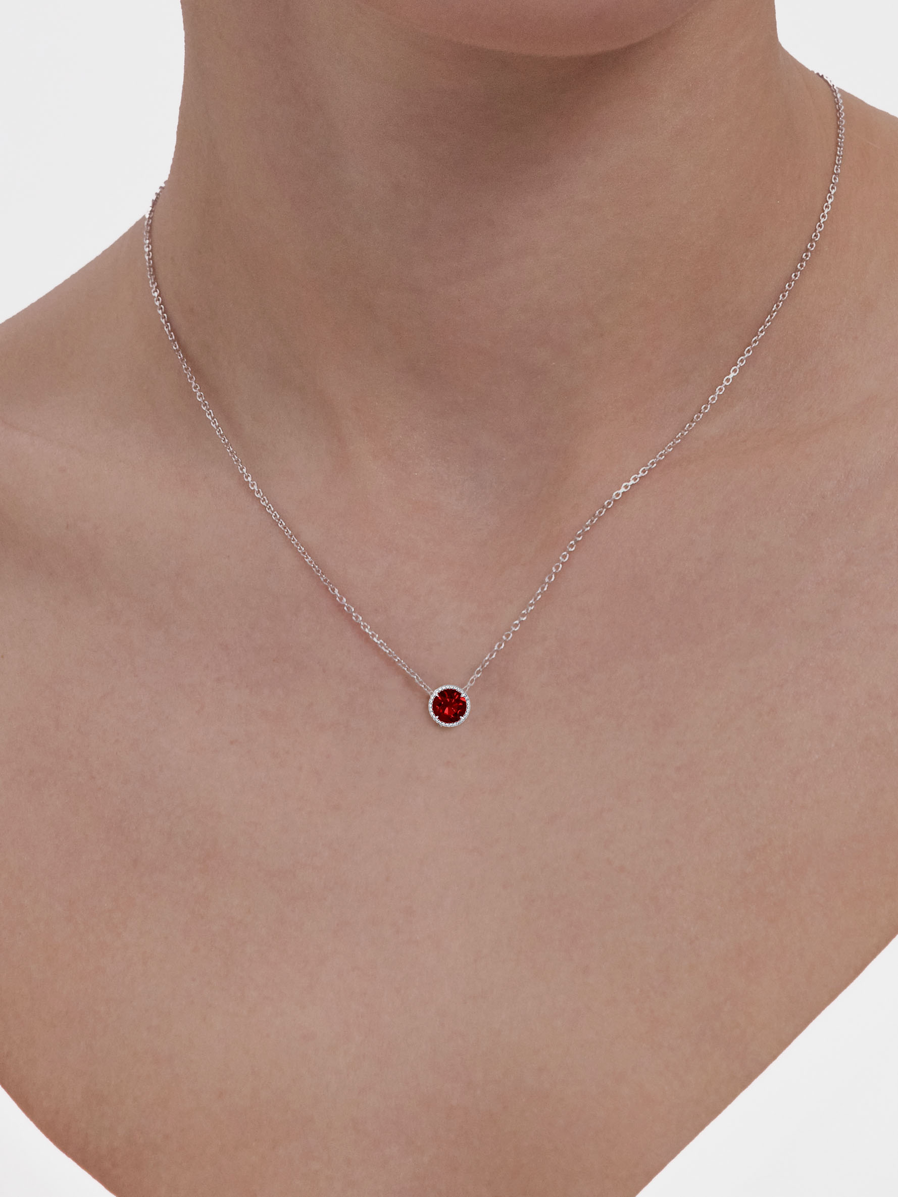 Колье из серебра 925 с кварцем и фианитами