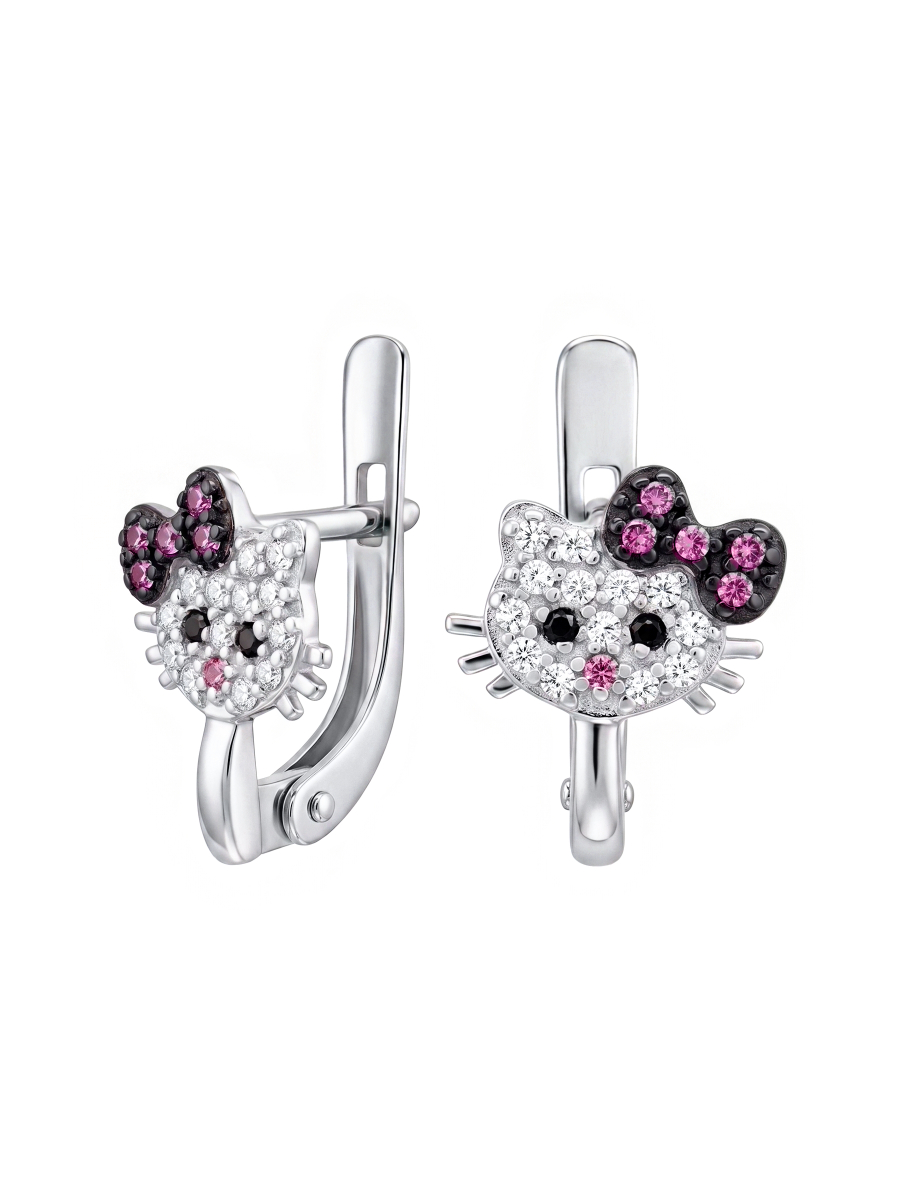 Серьги детские серебряные 925 котики
