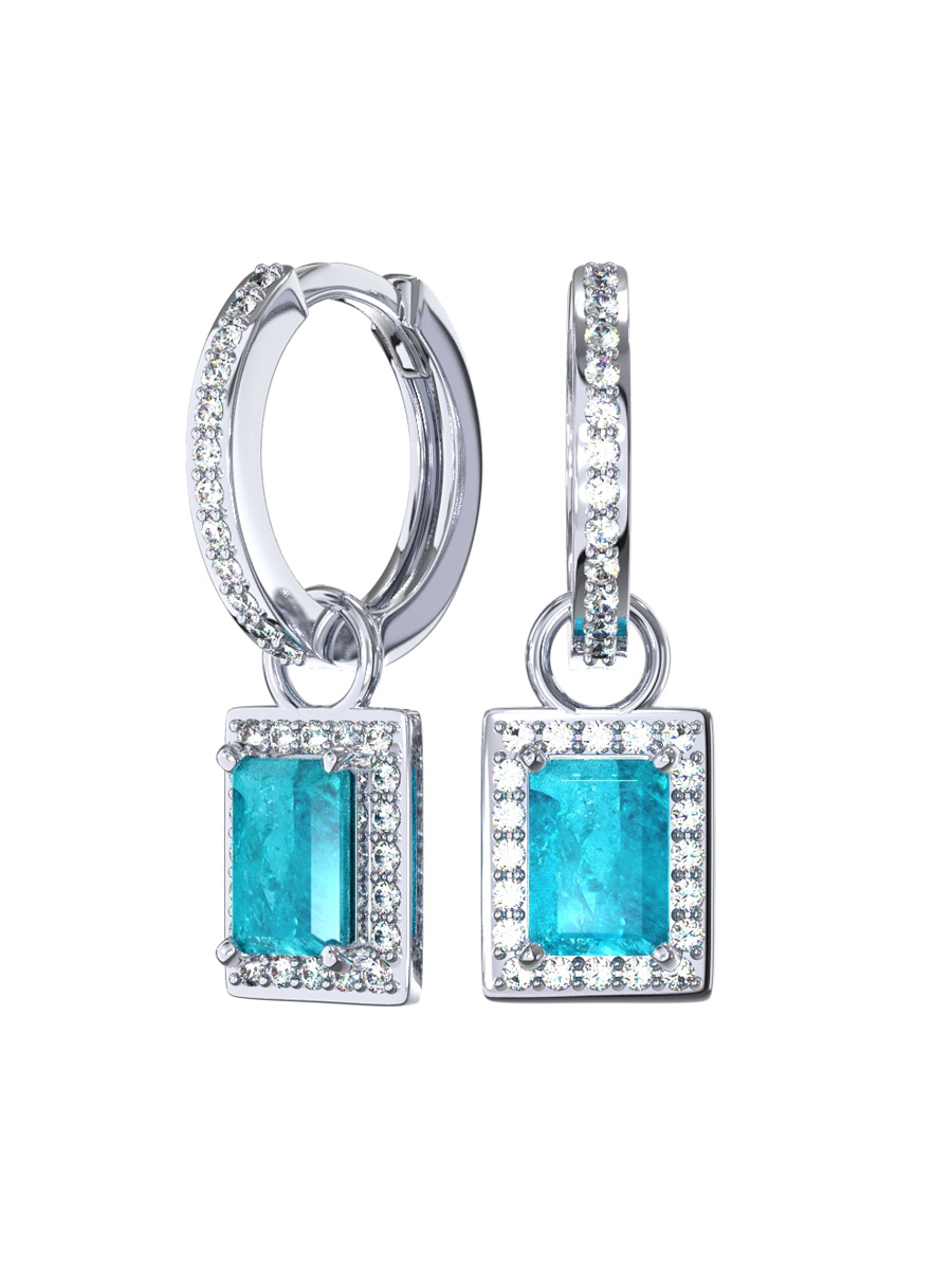 Серьги подвески серебряные 925 с горным хрусталем