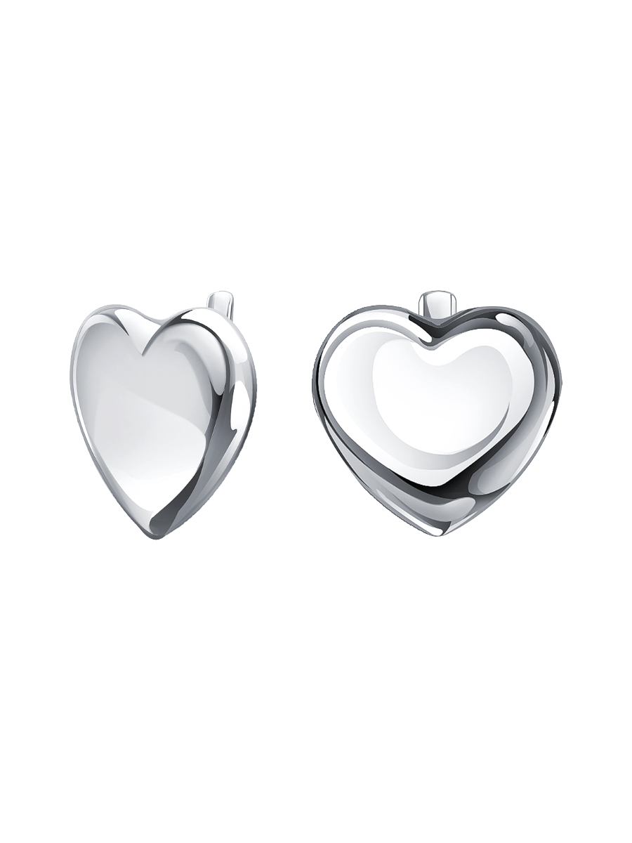 Серьги сердца серебряные 925 