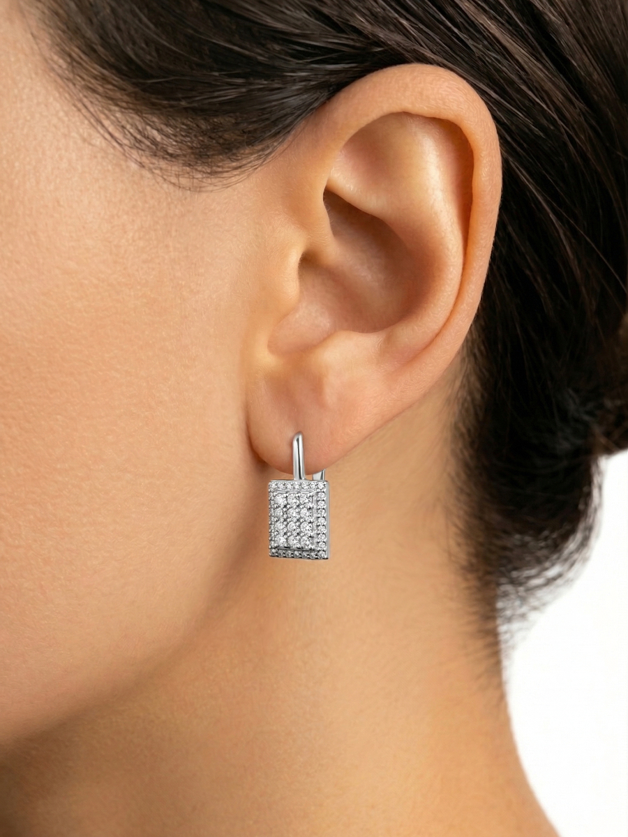 Серьги серебряные 925 с фианитами