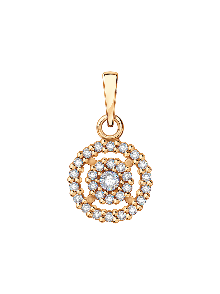 Подвеска золотая 585 с фианитами 