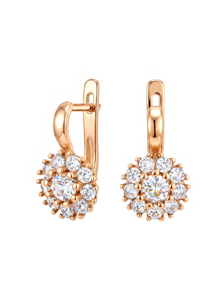 Серьги серебряные 925 с фианитами 