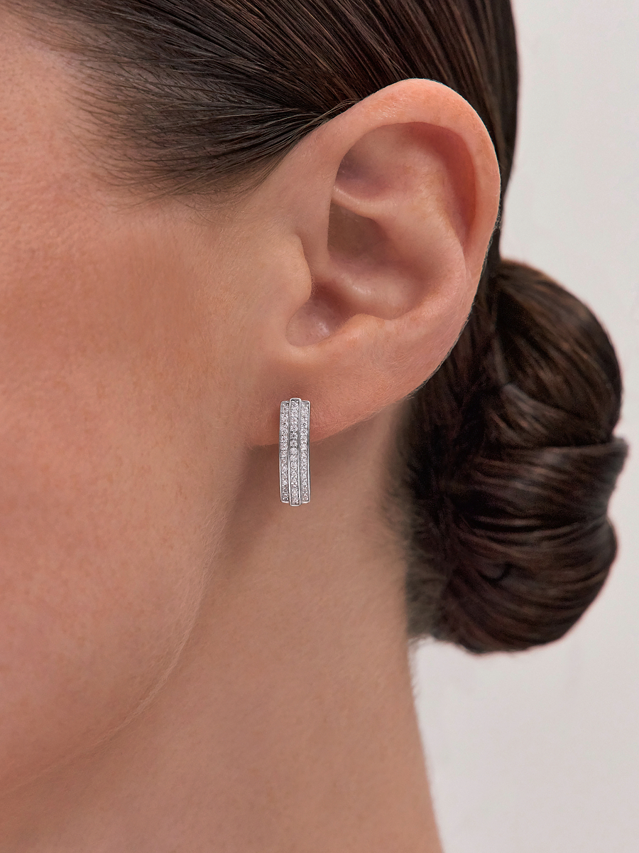 Серьги серебряные 925 с фианитами 